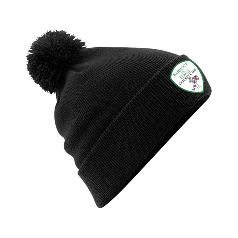 BARWICK IN ELMET CRICKET CLUB Original Pom Pom Beanie : Black